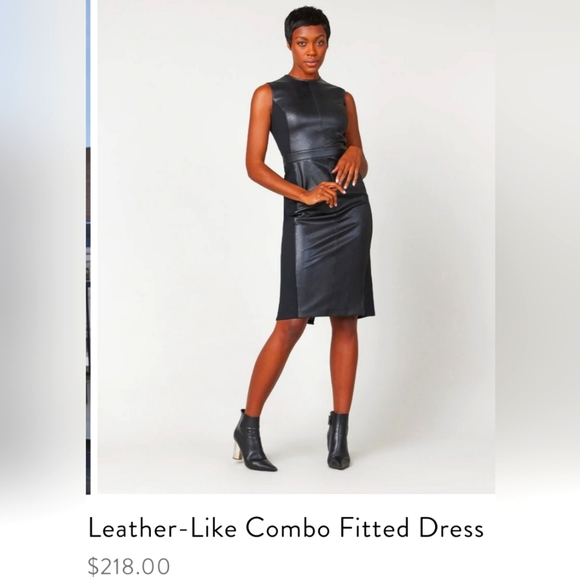 SPANX | Dresses | Spanx Leatherlike Fitted Combo Dress | Poshmark SPANX | Dresses | Spanx Leatherlike Fitted Combo Dress | Poshmark